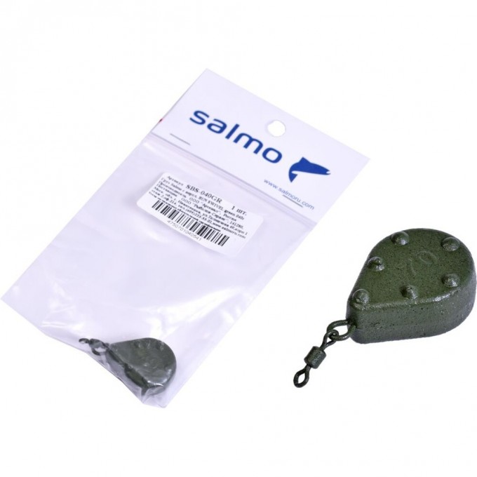 Груз SALMO с вертлюгой Bun Swivel green 040г SBS-040GR