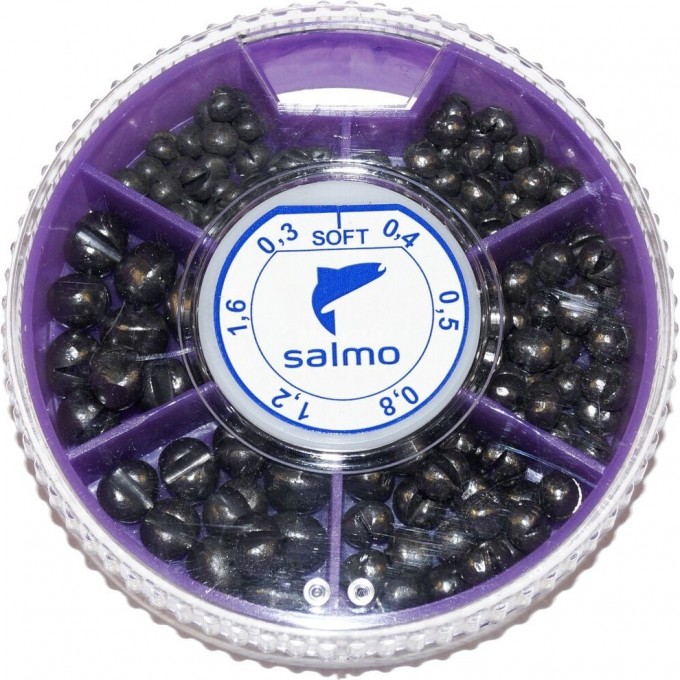 Грузила SALMO Дробь SOFT мягкие 6 секций 0.3-1,6г 100г набор 1006-003