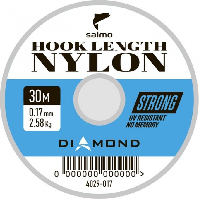 Леска монофильная SALMO DIAMOND HOOK LENGTH NYLON 030/017 4029-017