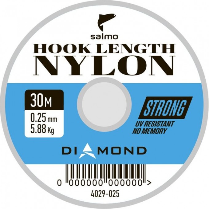 Леска монофильная SALMO DIAMOND HOOK LENGTH NYLON 030/025 4029-025