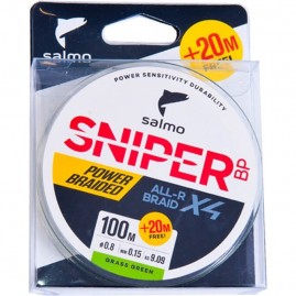 Леска плетёная SALMO Sniper Bp All R Braid Х4 Grass Green 120/011